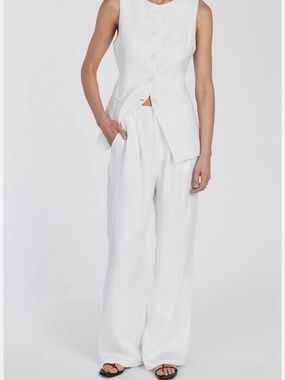 NWT DISSH Norah White Linen Pants